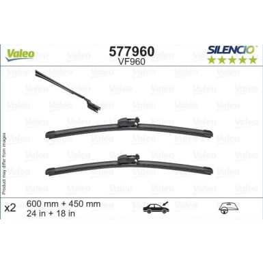 VALEO Silencio Flat Blade Set | Flachbalkenwischer | 577960