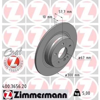 ZIMMERMANN Bremsscheibe | 400.3656.20