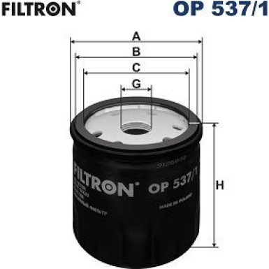 FILTRON Ölfilter | OP 537/1