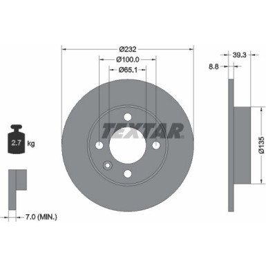 Bremsscheibe Vw T.Polo/Lupo/Se PRO 92098203