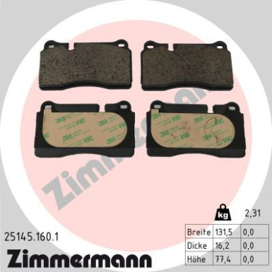 ZIMMERMANN Bremsbelagsatz, Scheibenbremse ZIMMERMANN Bremsbelagsatz, Scheibenbremse