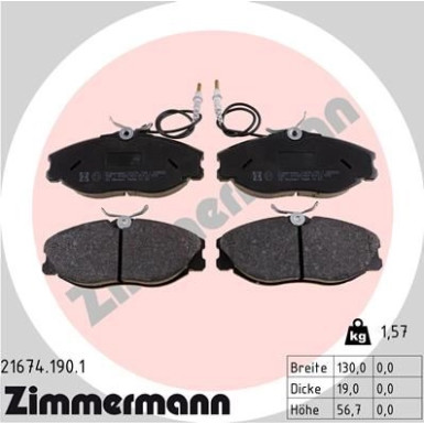 ZIMMERMANN Bremsbeläge ZIMMERMANN Bremsbeläge