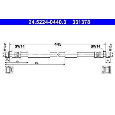 ATE Bremsschlauch | 24.5224-0440.3