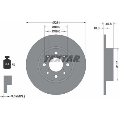 Bremsscheibe Alfa T. Mito 08 PRO 92202303