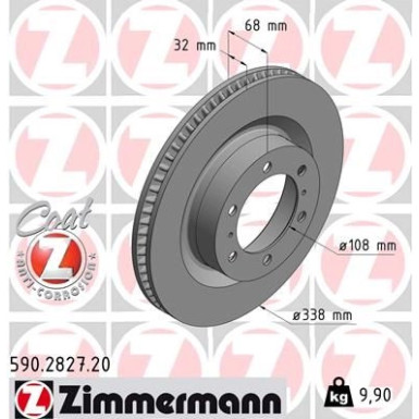 ZIMMERMANN Bremsscheibe | 590.2827.20