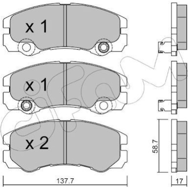 CIFAM Bremsbelagsatz, Scheibenbremse 822-357-1