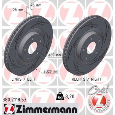 ZIMMERMANN Bremsscheibe 380.2118.53 BLACK Z