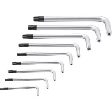 BGS Winkelschlüssel-Satz | kurz | T-Profil (für Torx) mit Bohrung T10 - T50 | 9-tlg | 809