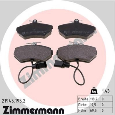 ZIMMERMANN Bremsbeläge ZIMMERMANN Bremsbeläge