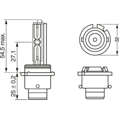 D2S 85V 35W XENON WHITE P32D-2 | BOSCH | ENTLADUNGSLAMPE | 1987302910