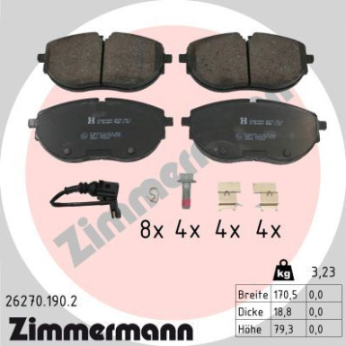 ZIMMERMANN Bremsbelagsatz, Scheibenbremse | 26270.190.2