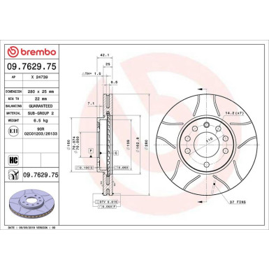 10 481 027M Bremsscheibe VA Brembo Max | OPEL Corsa,Astra,Meriva,Zafira 98 | 09.7629.75