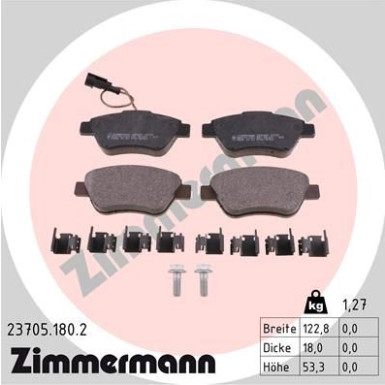 ZIMMERMANN Bremsbeläge 23705.180.2