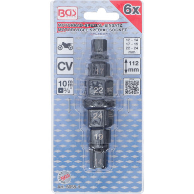 BGS Motorrad-Spezial-Einsatz | Antrieb 10 mm (3/8"""") | 12 - 24 mm | 5058-1