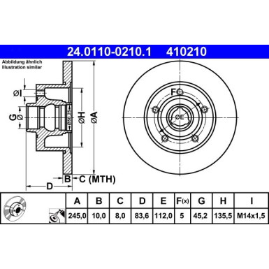Bremsscheibe Audi T. A4 1.6-2.8 94-01 Ohne Lager | 24.0110-0210.1