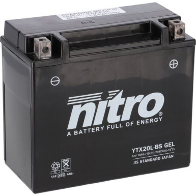 NITRO Motorradbatterie | GEL AGM geschlossen | NTX20L SLA