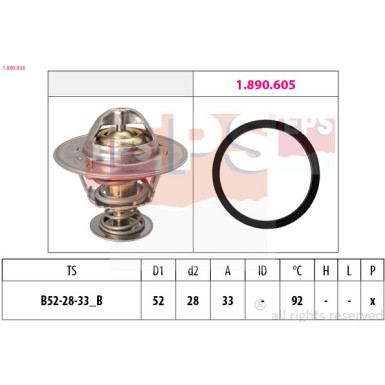 Thermostat, Kühlmittel Made in Italy - OE Equivalent 1.880.928