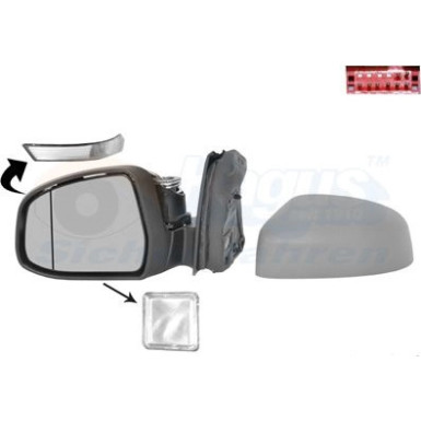 Außenspiegel Ford Focus III asphärisch 8Pin el. kl, OE 1735396 + HAGUS 1945827