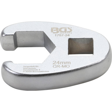 BGS Hahnenfußschlüssel Antrieb Innenvierkant 12,5 mm (1/2 ) SW 24 mm 1757-24