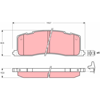 Bremsklötze HA | TOYOTA Previa 94 | GDB1138