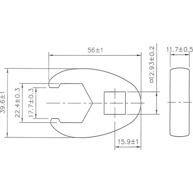 BGS Hahnenfußschlüssel | Antrieb Innenvierkant 12,5 mm (1/2"""") | SW 22 mm | 1757-22