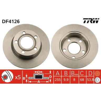 Bremsscheibe Vw T. A6 1.8-3.0 | DF4126