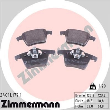 ZIMMERMANN Bremsbeläge ZIMMERMANN Bremsbeläge