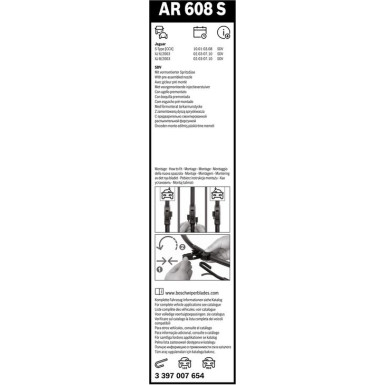 Scheibenwischer Aerotwin AR608S BOSCH | AeroTwin 600/575 | Jaguar S Type, XJ6, XJ8 | 3397007654 Scheibenwischer Aerotwin AR608S BOSCH | AeroTwin 600/575 | Jaguar S Type, XJ6, XJ8 | 3397007654