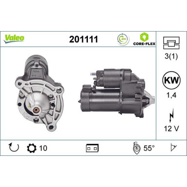 VALEO Anlasser 201111 VALEO CORE-FLEX