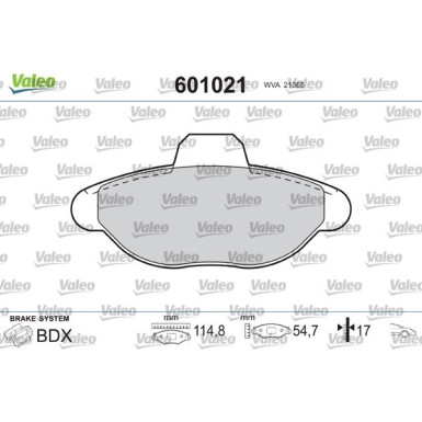 VALEO Bremsbeläge 601021