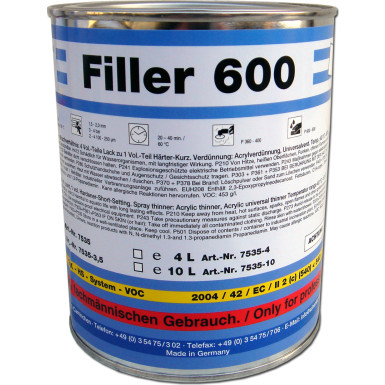 STC Filler 600 2K - HS 4:1 Füller grau Dose 1 L | 7535
