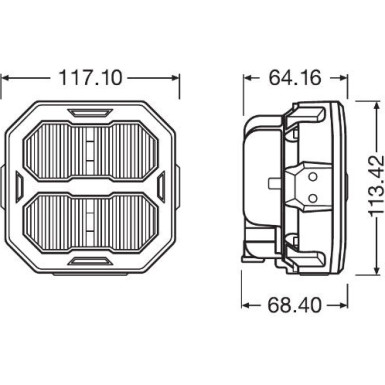 LEDriving Cube PX4500 Ultra Wide | Osram | Arbeitsscheinwerfer Pro | LEDPWL 103-UW