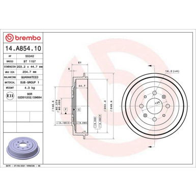 14.A854.10 Bremstrommel ESSENTIAL LINE