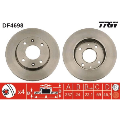 TRW Bremsscheibe | DF4698