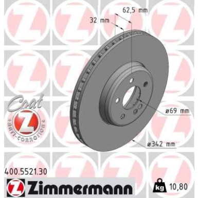 ZIMMERMANN Bremsscheibe | 400.5521.30