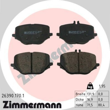 ZIMMERMANN Bremsbelagsatz, Scheibenbremse | 26390.170.1