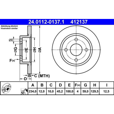 Bremsscheibe Nissan P. Micra 1.0-1.4/1.5D 92-03 | 24.0112-0137.1