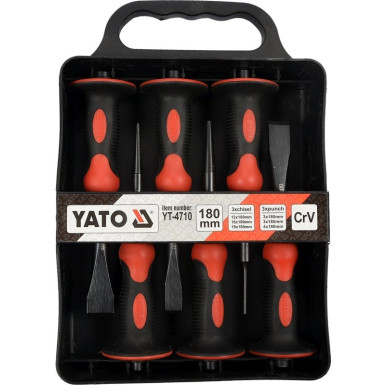 YT-4710 Trennmeissel- Und Durchtreiber-Set 6-Tlg.