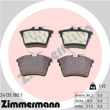 ZIMMERMANN Bremsbeläge