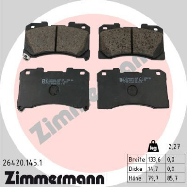 ZIMMERMANN Bremsbelagsatz, Scheibenbremse ZIMMERMANN Bremsbelagsatz, Scheibenbremse