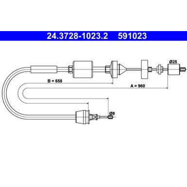 24.3728-1023.2 Seilzug, Kupplungsbetätigung 24.3728-1023.2 Seilzug, Kupplungsbetätigung