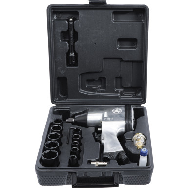 BGS Druckluft-Schlagschrauber mit Werkzeugsatz | 12,5 mm (1/2"""") | 312 Nm | 16-tlg | 3211