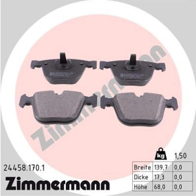 ZIMMERMANN Bremsbeläge | 24458.170.1