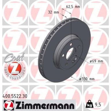 ZIMMERMANN Bremsscheibe 400.5522.30 FORMULA S