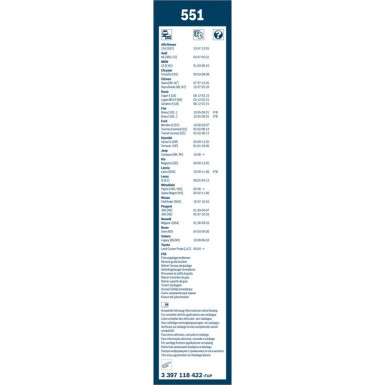 551 BOSCH | Wischerblatt | TWIN-Standard | 3397118422
