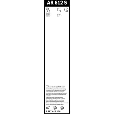 Scheibenwischer Aerotwin AR612 S BOSCH | Aerotwin Retro | Hyundai i20 | 3397014158