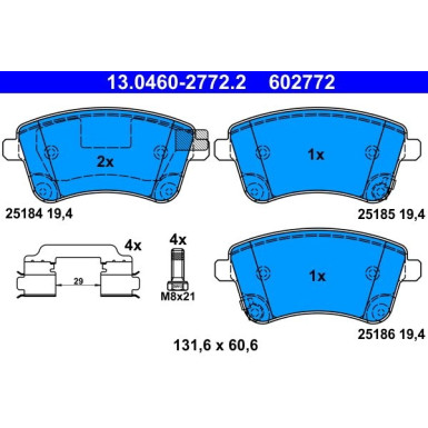Bremsbelagsatz Kia P. Venga 1.4-1.6 10 | 13.0460-2772.2
