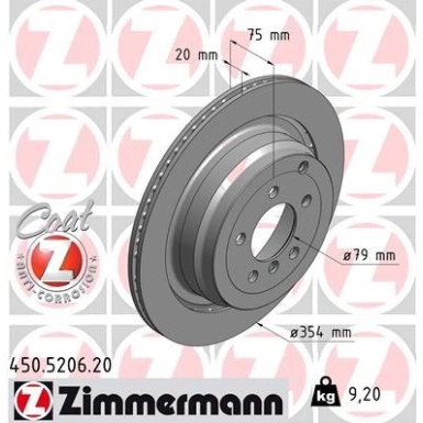 ZIMMERMANN Bremsscheibe 450.5206.20 Coat Z