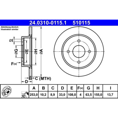 Bremsscheibe Ford T. Focus 98-04 Power Disc PowerDisc 24.0310-0115.1