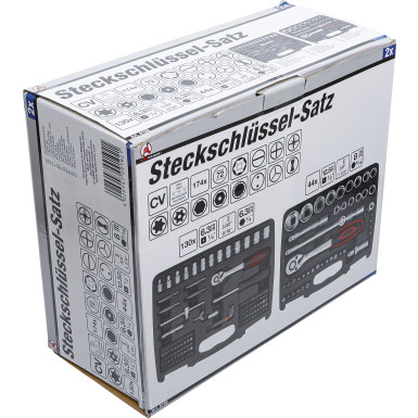 BGS Steckschlüssel-Satz Antrieb 6,3 mm (1/4 ) + 12,5 mm (1/2 ) Zollgrößen 174-tlg BGS Do it yourself 9192